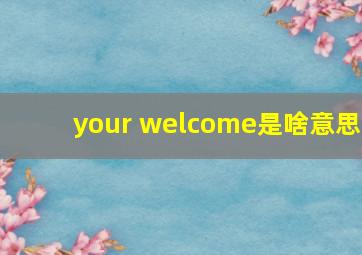 your welcome是啥意思